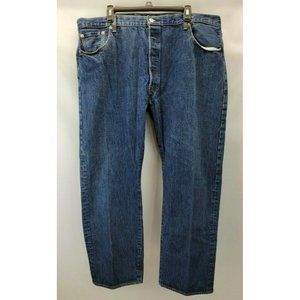 Levi's 501 Classic Denim Jeans Men Size 44x30 Button Fly Red Tag Blue